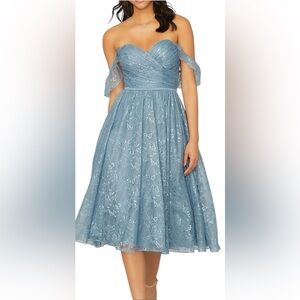 Mori Lee Bridesmaid, Social, Formal, Prom Dresses, size 12 Color Slate Blu